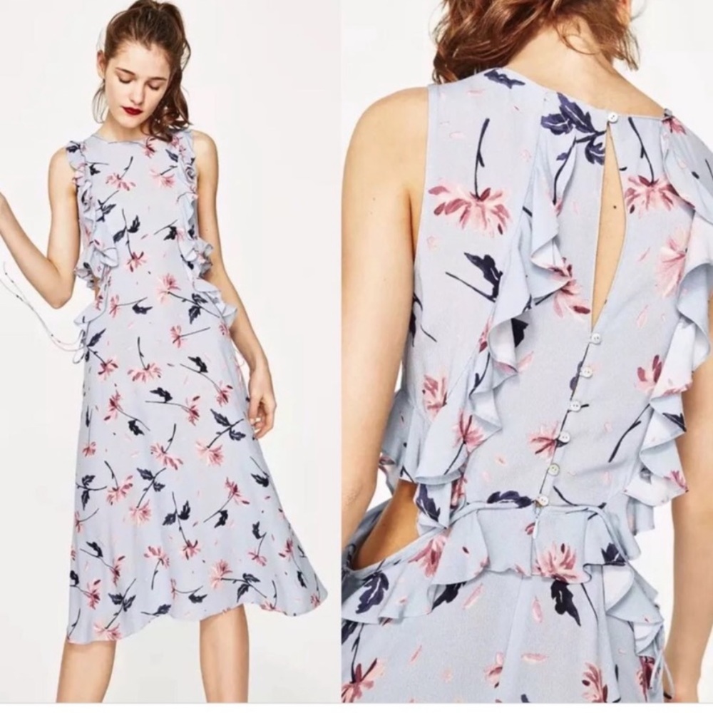 ZARA‎ Floral Midi Dress